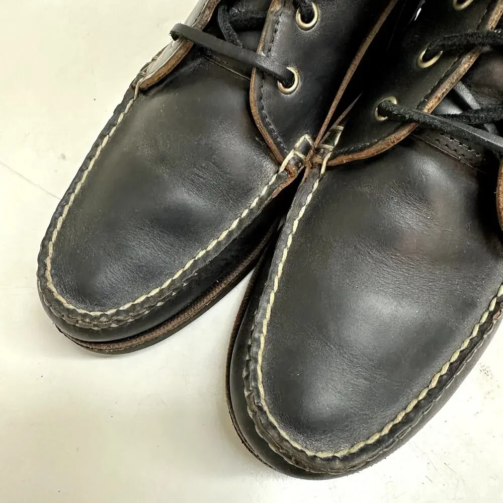 EUC Rancourt & Co x Club Monaco 5-Eyelet Mid Ranger Moc Boot Black Made in USA 7